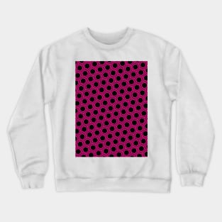 Pattern hexagonal pink on black background Crewneck Sweatshirt